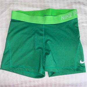 Green Nike Pro Spandex